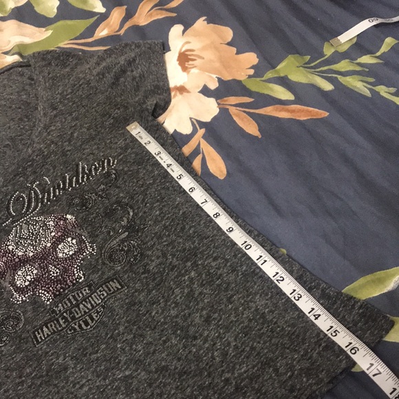 Harley Davidson Sugar Skull V-Neck T-shirt - Picture 11 of 11